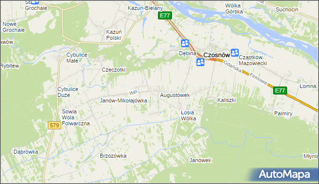 mapa Augustówek, Augustówek na mapie Targeo