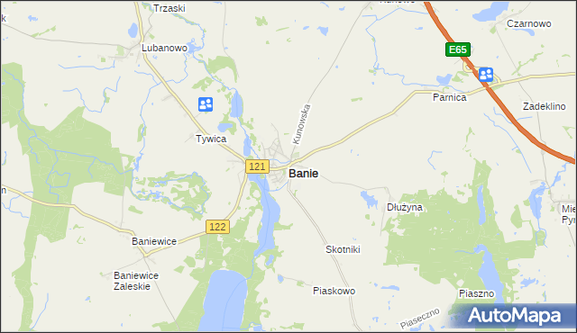 mapa Banie, Banie na mapie Targeo