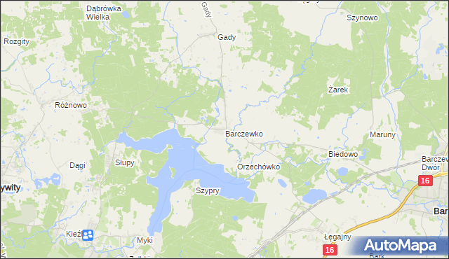 mapa Barczewko, Barczewko na mapie Targeo