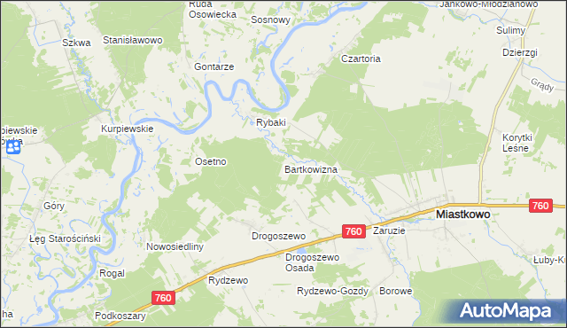 mapa Bartkowizna, Bartkowizna na mapie Targeo