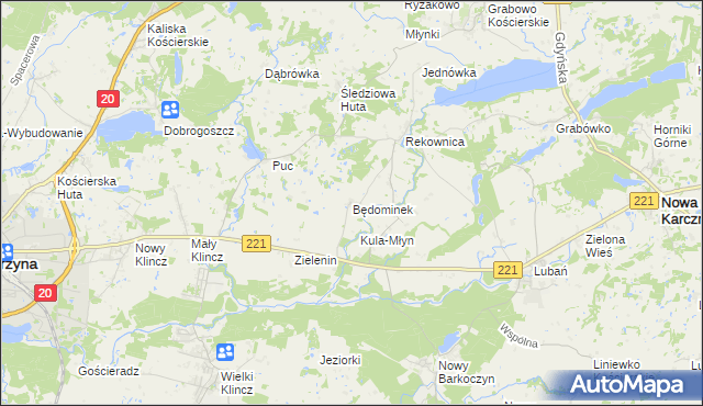 mapa Będominek, Będominek na mapie Targeo