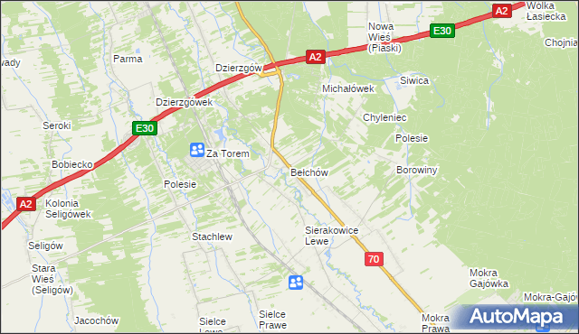 mapa Bełchów, Bełchów na mapie Targeo