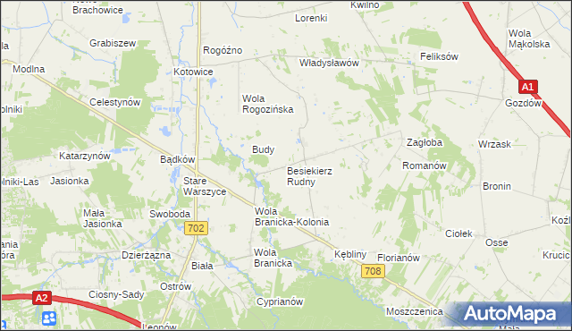 mapa Besiekierz Rudny, Besiekierz Rudny na mapie Targeo