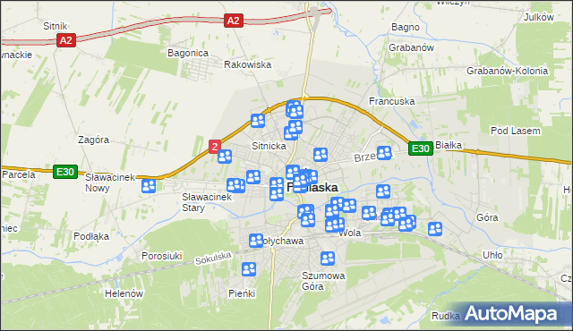 mapa Białej Podlaskiej, Biała Podlaska na mapie Targeo