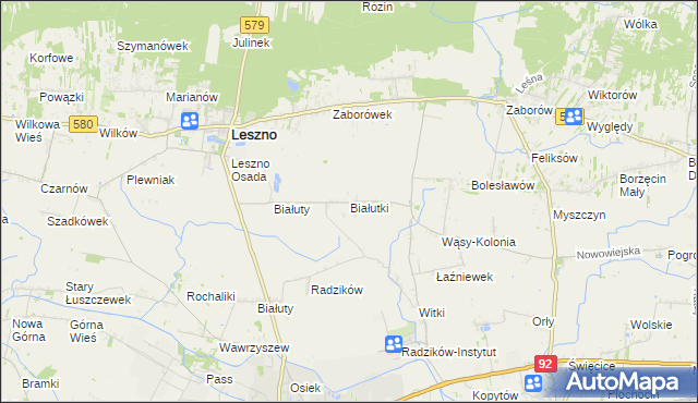 mapa Białutki, Białutki na mapie Targeo