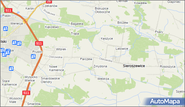mapa Bibianki, Bibianki na mapie Targeo