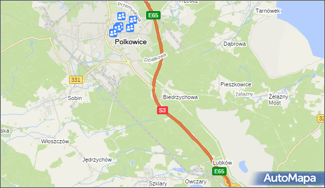 mapa Biedrzychowa, Biedrzychowa na mapie Targeo