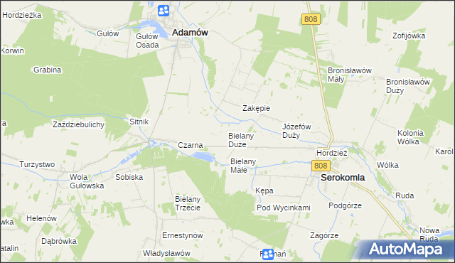 mapa Bielany Duże, Bielany Duże na mapie Targeo