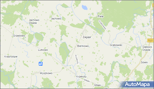 mapa Bieńkowo, Bieńkowo na mapie Targeo