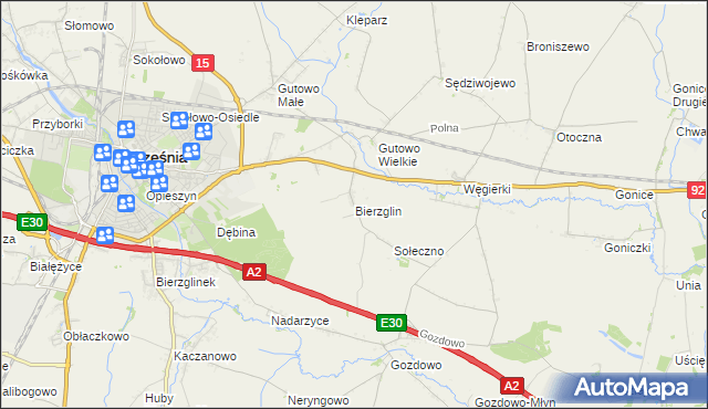 mapa Bierzglin, Bierzglin na mapie Targeo