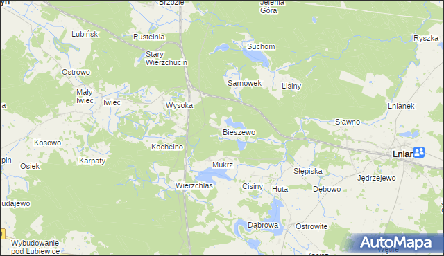 mapa Bieszewo, Bieszewo na mapie Targeo