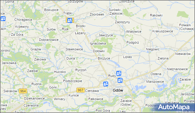 mapa Bilczyce, Bilczyce na mapie Targeo