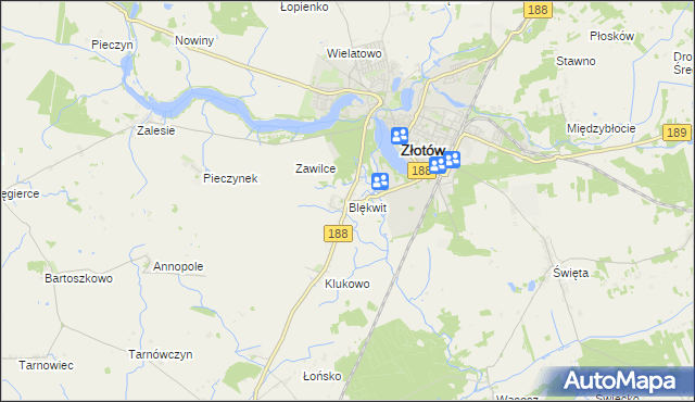 mapa Blękwit, Blękwit na mapie Targeo
