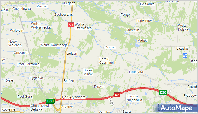 mapa Borek Czarniński, Borek Czarniński na mapie Targeo