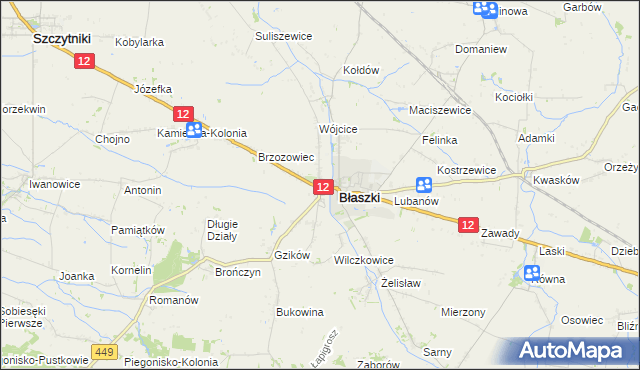 mapa Borysławice, Borysławice na mapie Targeo