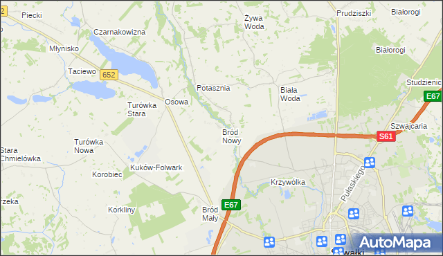 mapa Bród Nowy, Bród Nowy na mapie Targeo