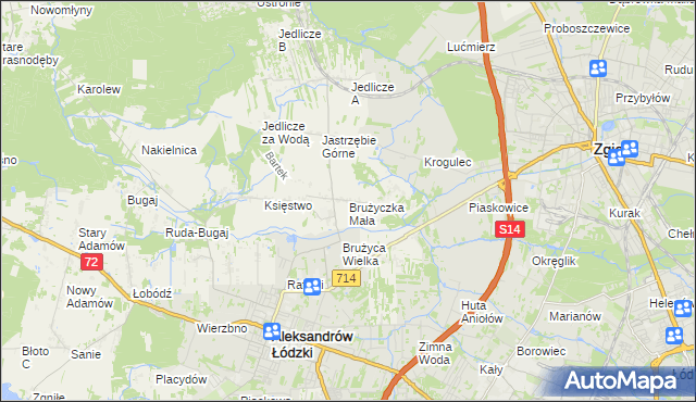 mapa Brużyczka Mała, Brużyczka Mała na mapie Targeo