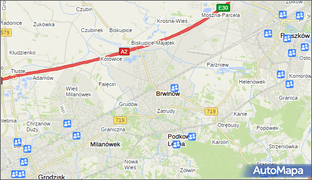 mapa Brwinów, Brwinów na mapie Targeo