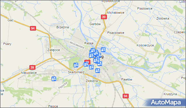 mapa Brzeg, Brzeg na mapie Targeo