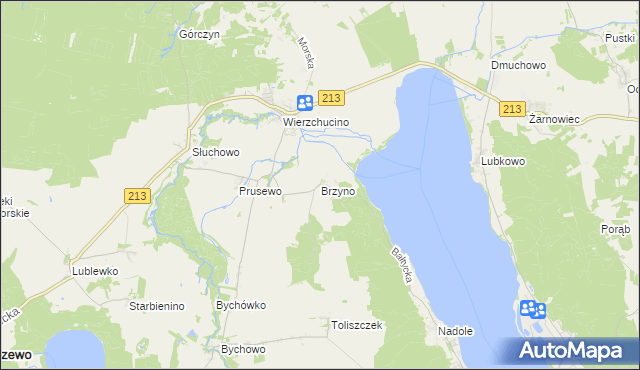 mapa Brzyno, Brzyno na mapie Targeo