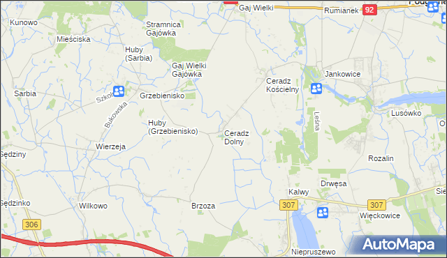 mapa Ceradz Dolny, Ceradz Dolny na mapie Targeo