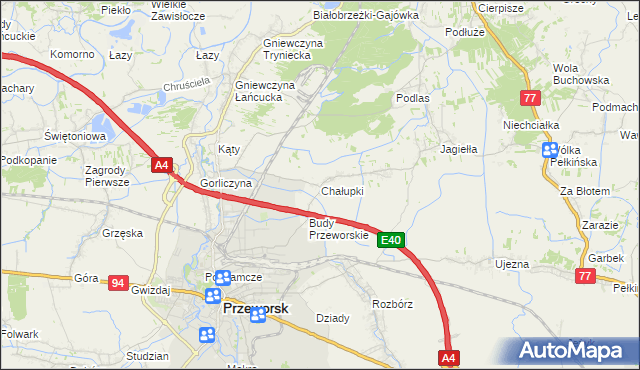 mapa Chałupki gmina Przeworsk, Chałupki gmina Przeworsk na mapie Targeo