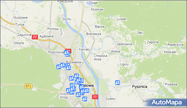 mapa Chłopska Wola, Chłopska Wola na mapie Targeo