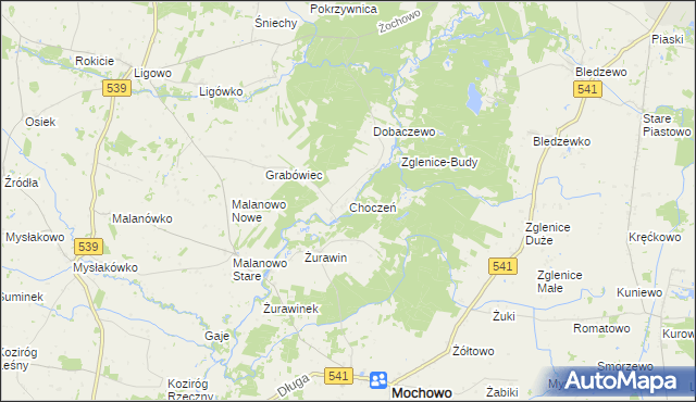 mapa Choczeń, Choczeń na mapie Targeo