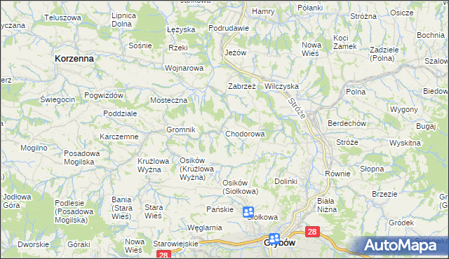 mapa Chodorowa, Chodorowa na mapie Targeo