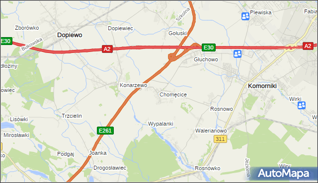 mapa Chomęcice, Chomęcice na mapie Targeo