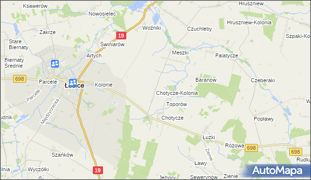 mapa Chotycze-Kolonia, Chotycze-Kolonia na mapie Targeo