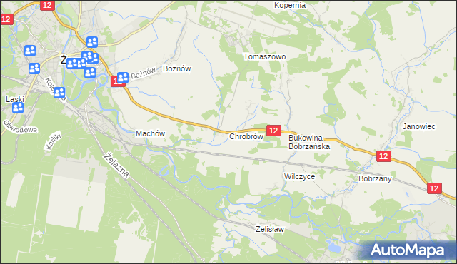 mapa Chrobrów, Chrobrów na mapie Targeo