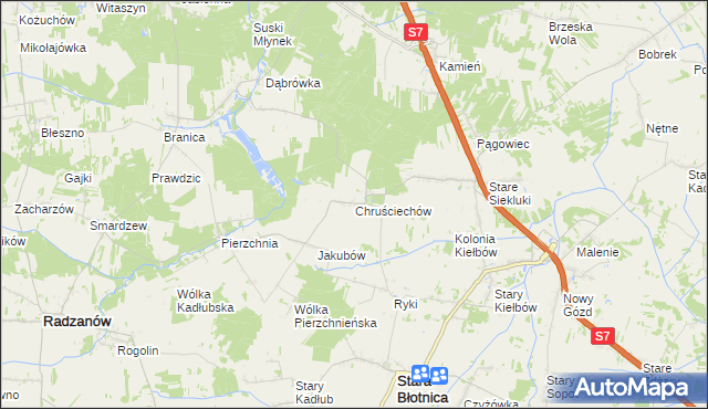 mapa Chruściechów gmina Stara Błotnica, Chruściechów gmina Stara Błotnica na mapie Targeo