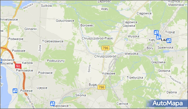 mapa Chruszczobród, Chruszczobród na mapie Targeo