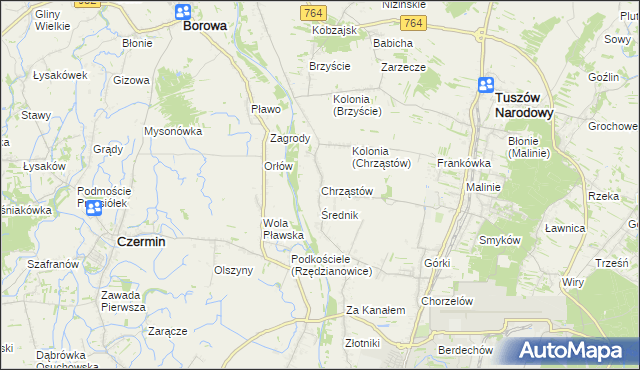 mapa Chrząstów gmina Mielec, Chrząstów gmina Mielec na mapie Targeo