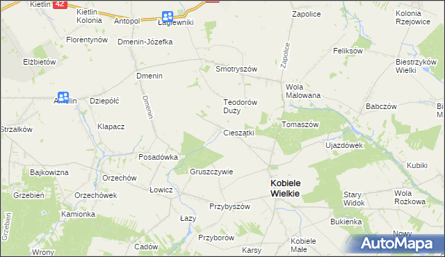 mapa Cieszątki, Cieszątki na mapie Targeo