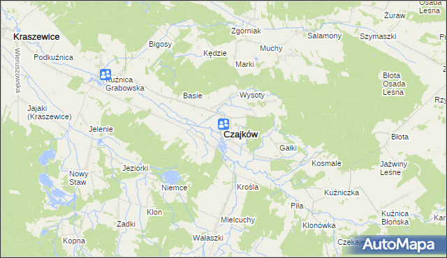 mapa Czajków powiat ostrzeszowski, Czajków powiat ostrzeszowski na mapie Targeo
