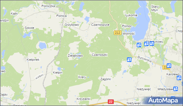mapa Czarnoszki, Czarnoszki na mapie Targeo