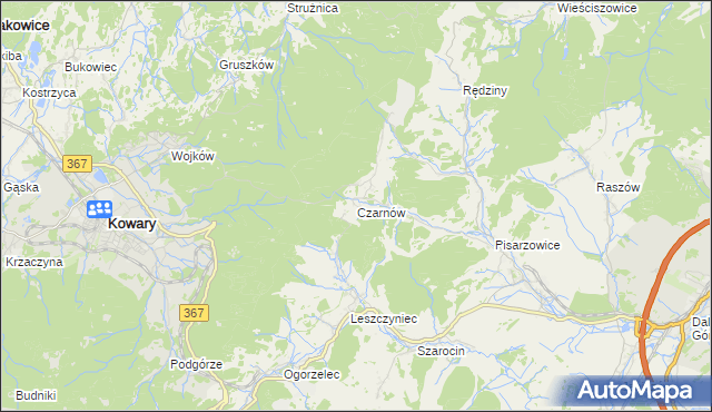 mapa Czarnów gmina Kamienna Góra, Czarnów gmina Kamienna Góra na mapie Targeo