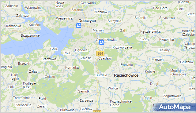 mapa Czasław gmina Raciechowice, Czasław gmina Raciechowice na mapie Targeo
