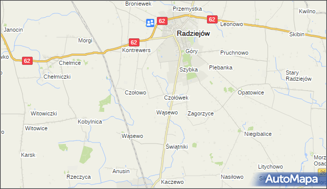 mapa Czołówek, Czołówek na mapie Targeo