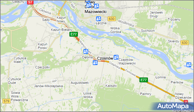 mapa Czosnów, Czosnów na mapie Targeo