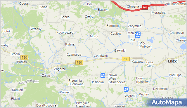 mapa Czułówek, Czułówek na mapie Targeo