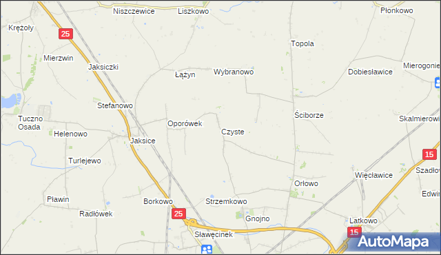 mapa Czyste gmina Inowrocław, Czyste gmina Inowrocław na mapie Targeo