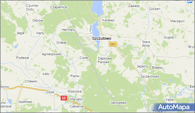 mapa Dąbkowa Parowa, Dąbkowa Parowa na mapie Targeo