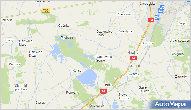 mapa Dąbkowice Górne, Dąbkowice Górne na mapie Targeo