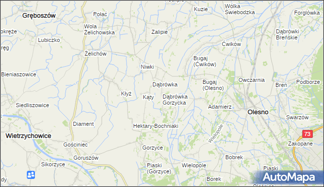 mapa Dąbrówka Gorzycka, Dąbrówka Gorzycka na mapie Targeo