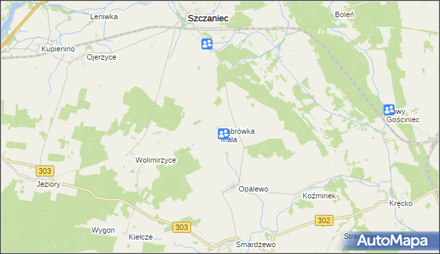 mapa Dąbrówka Mała gmina Szczaniec, Dąbrówka Mała gmina Szczaniec na mapie Targeo