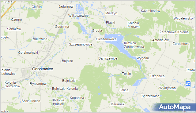mapa Daniszewice, Daniszewice na mapie Targeo