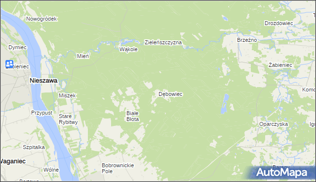 mapa Dębowiec gmina Bobrowniki, Dębowiec gmina Bobrowniki na mapie Targeo